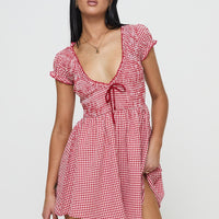 Wescott Gingham Playsuit Red / White