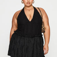 Mixie Halter Romper Black Curve