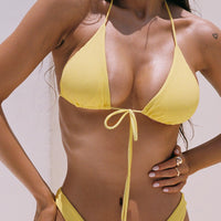 Sea Shore Triangle Bikini Top Yellow
