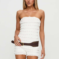 Ayver Strapless Playsuit White