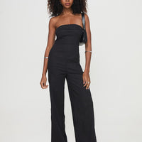 Luster Strapless Jumpsuit Black