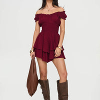 The Love Galore Romper Deep Cherry