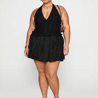 Mixie Halter Romper Black Curve
