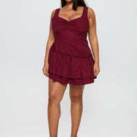 Shantelle Romper Burgundy Curve