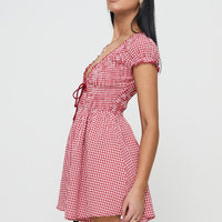 Wescott Gingham Playsuit Red / White