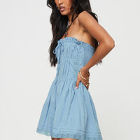 Vip Strapless Romper Blue