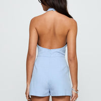 Del Rio Halter Playsuit Blue