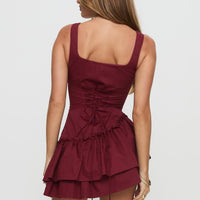 Shantelle Romper Burgundy Tall