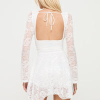 Nautia Lace Long Sleeve Romper White