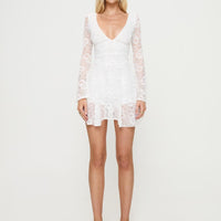 Nautia Lace Long Sleeve Romper White