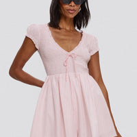 Wescott Stripe Playsuit Pink / White