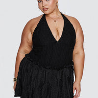 Mixie Halter Romper Black Curve