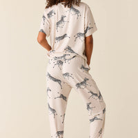 Maddie Cloud Jersey PJ Set in Animalia (Color Variation)