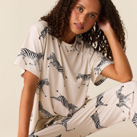 Maddie Cloud Jersey PJ Set in Animalia (Color Variation)