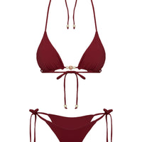 Smithie Triangle Bikini Top Burgundy