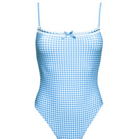 Winsie High Side One Piece Blue Gingham