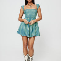 Lillis Romper Green Check