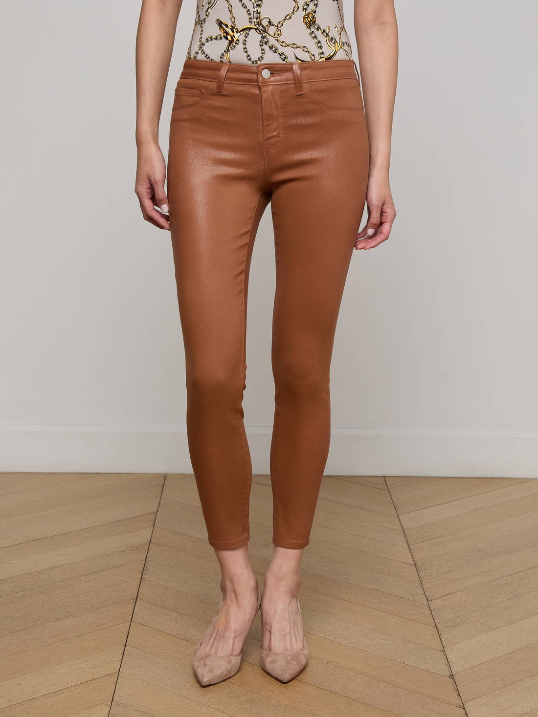 Margot Coated Cropped Skinny Jean