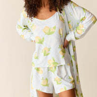 Jenna Cloud Jersey PJ Set in Lemon Spritz
