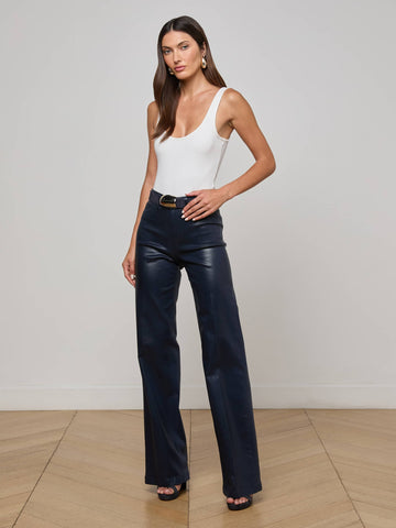 Clayton Coated Wide-Leg Jean