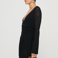 Nautia Long Sleeve Romper Black