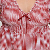 Wescott Gingham Playsuit Red / White Curve
