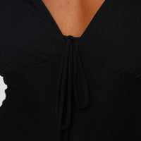 Anvar Long Sleeve Romper Black