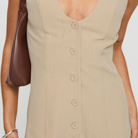 Damico Romper Beige Pinstripe