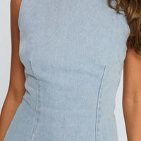 Ainsleigh Shift Denim Playsuit Light Wash