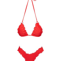 Kathrine High Cut Cheeky Bikini Bottom Red