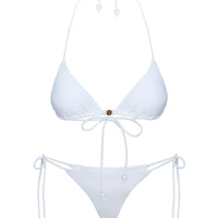 Flounder Bead Detail Bikini Bottoms White