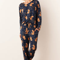 Shari Cloud Jersey PJ Set in Cosmic Jungle