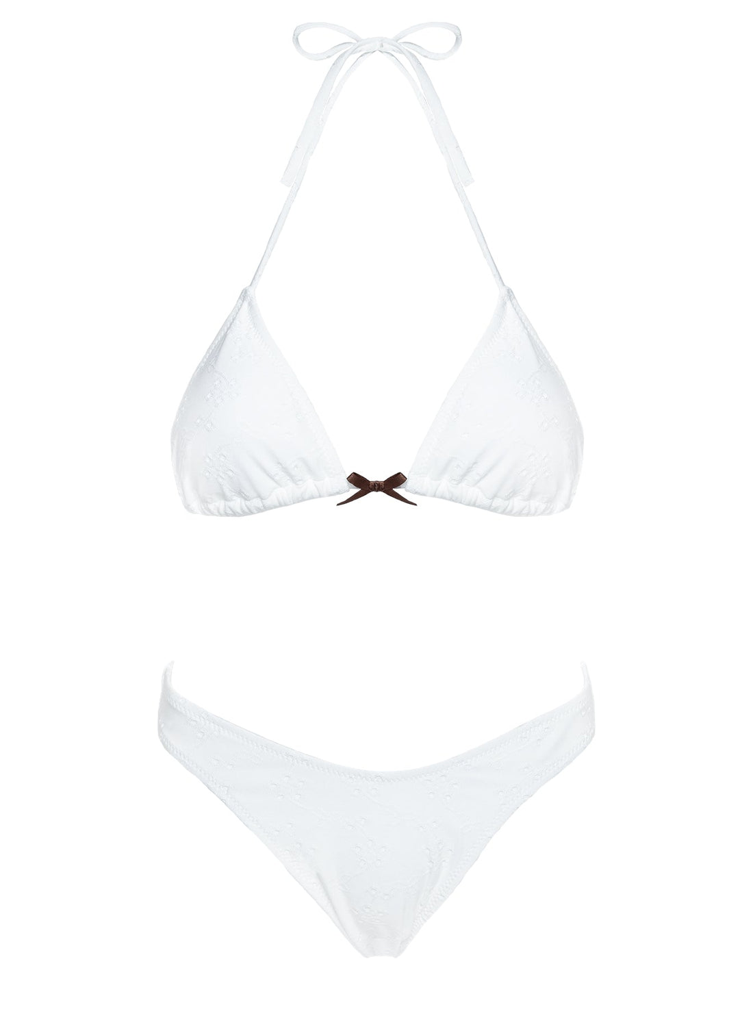 Lucky Bay Anglaise Triangle Bikini Top White