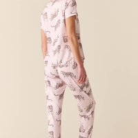 Nadia Cloud Jersey PJ Set in Tiger Lily