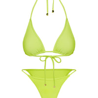 Palm Trees Triangle Bikini Top Green