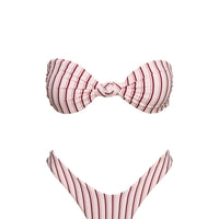 Nevaeh High Cut Bikini Bottoms Pale Pink Stripe